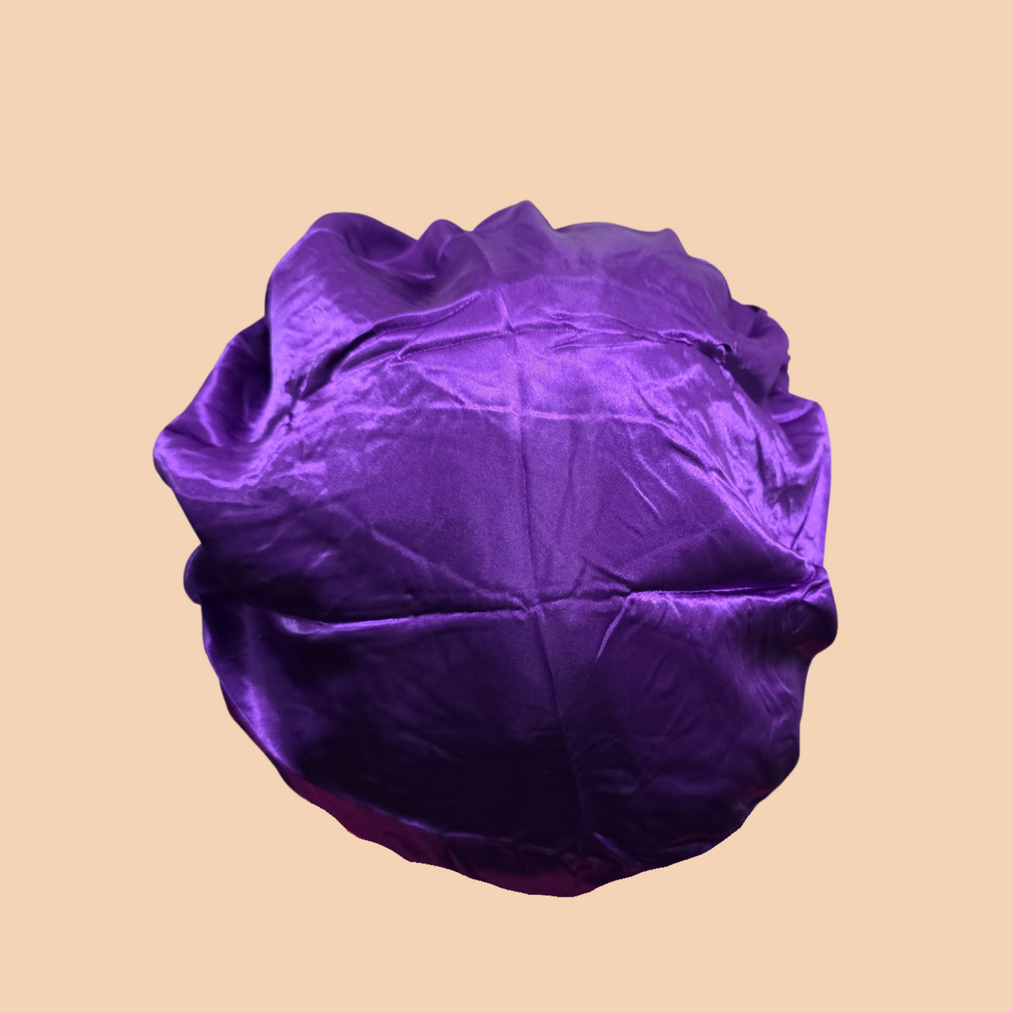 Silky Satin Purple Bonnet – Large, Adjustable Fit for Braids, Locs & Natural Hair