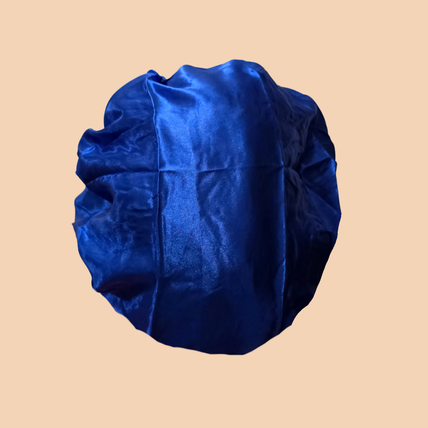 Silky Satin Royal Blue Bonnet – Large, Adjustable Fit for Braids, Locs & Natural Hair