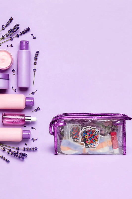 Crystal Luxe Beauty Bag- Light Purple